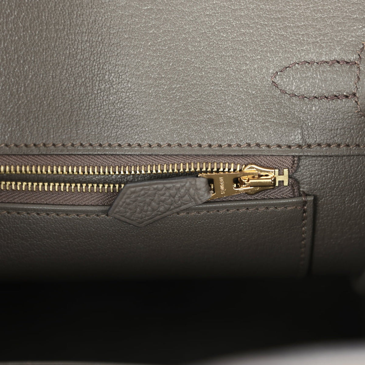 Pre-owned Hermes Birkin 25 Etain Togo Rose Gold Hardware