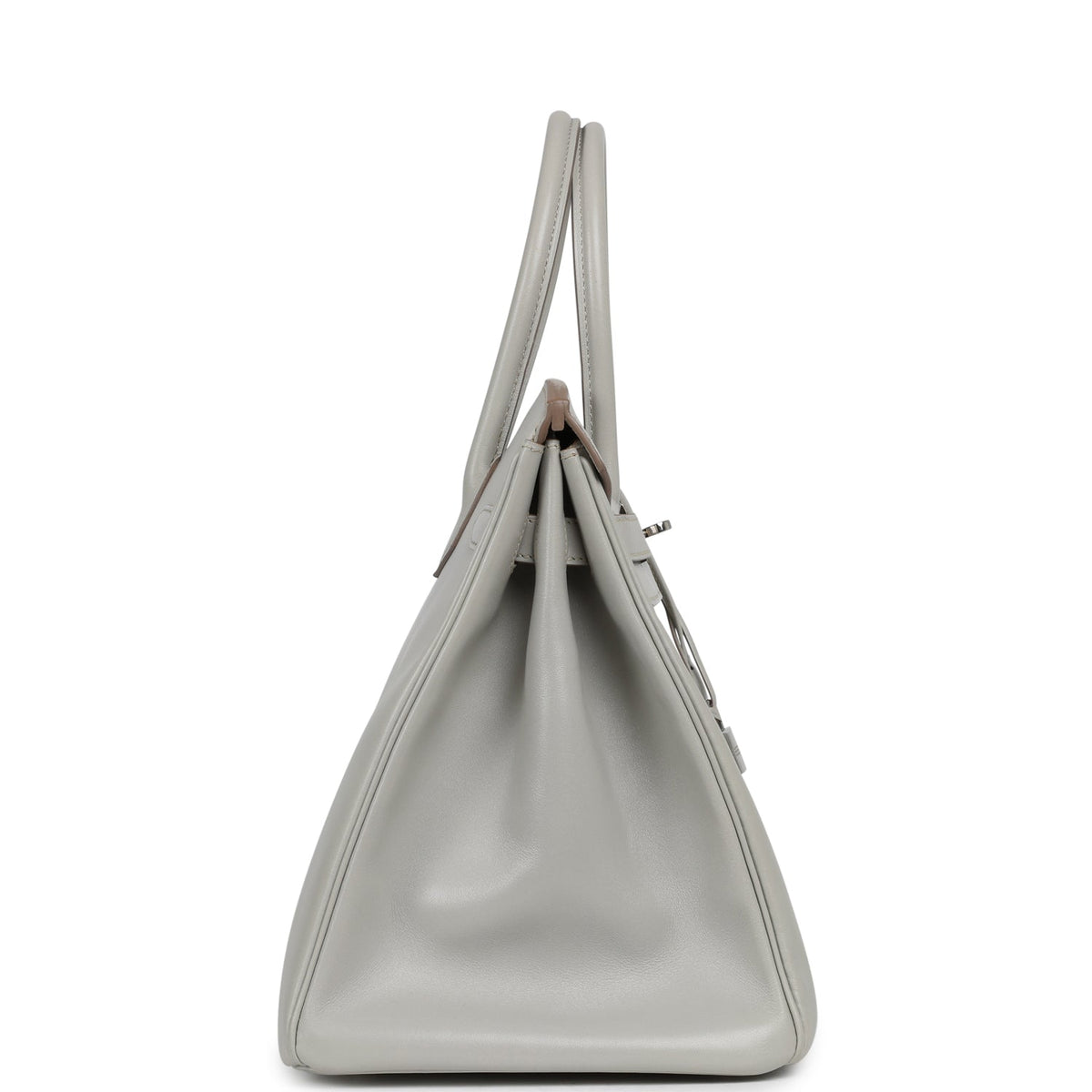 Pre-owned Hermes Birkin 35 Gris Perle Tadelakt Guilloche Palladium Hardware