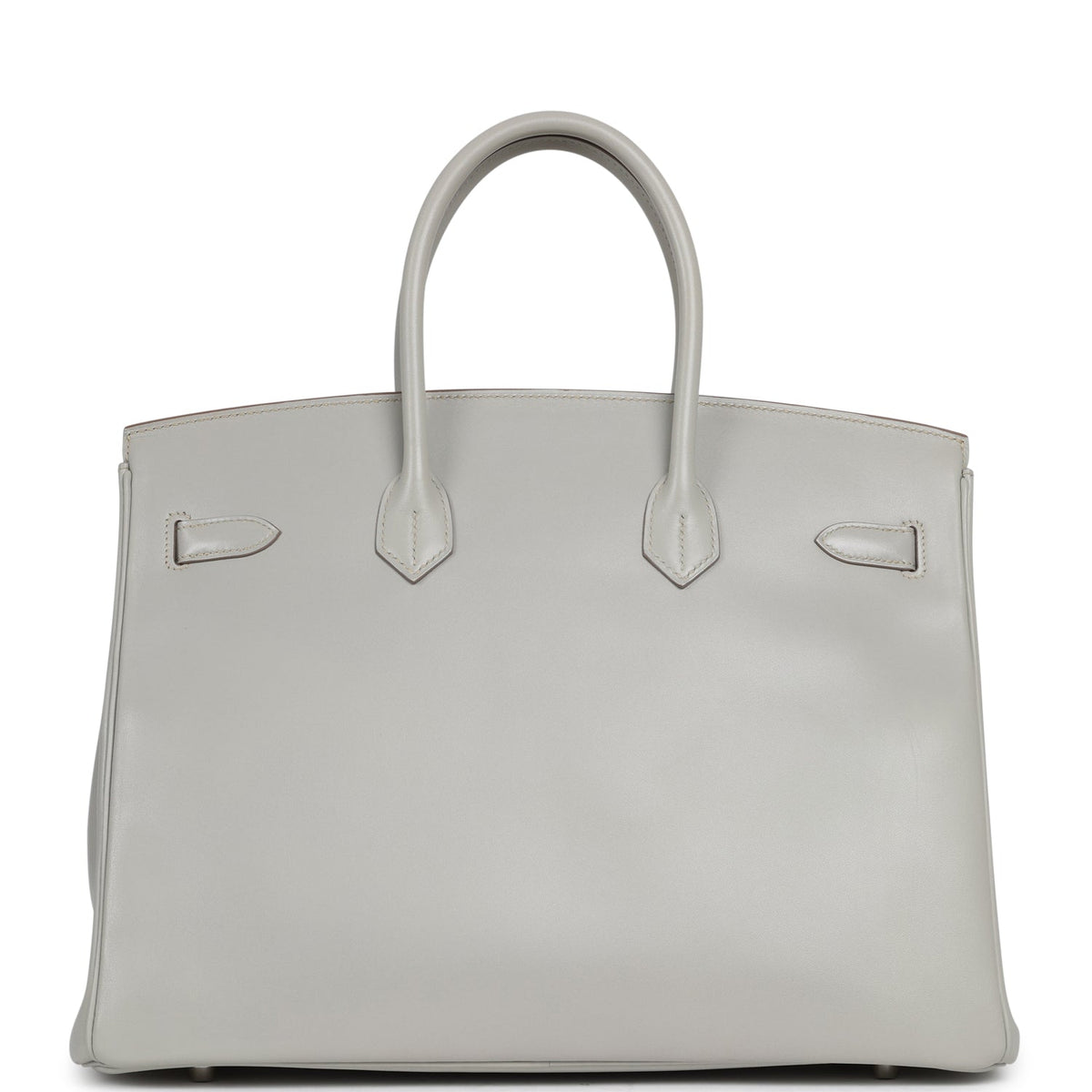 Pre-owned Hermes Birkin 35 Gris Perle Tadelakt Guilloche Palladium Hardware