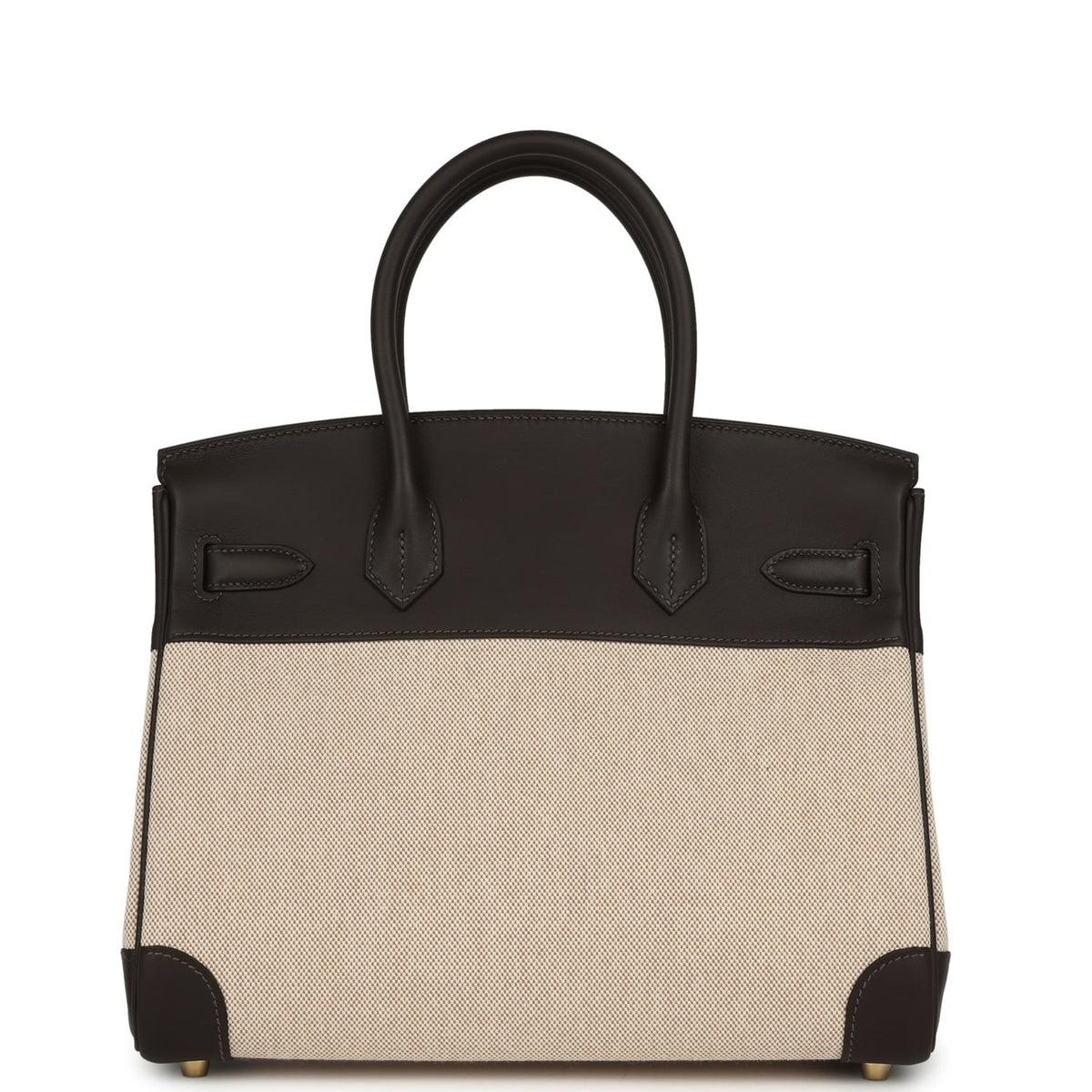 Hermes Birkin 30 Bai Brun, Ecru, Beige Toile H Canvas Swift Gold Hardware