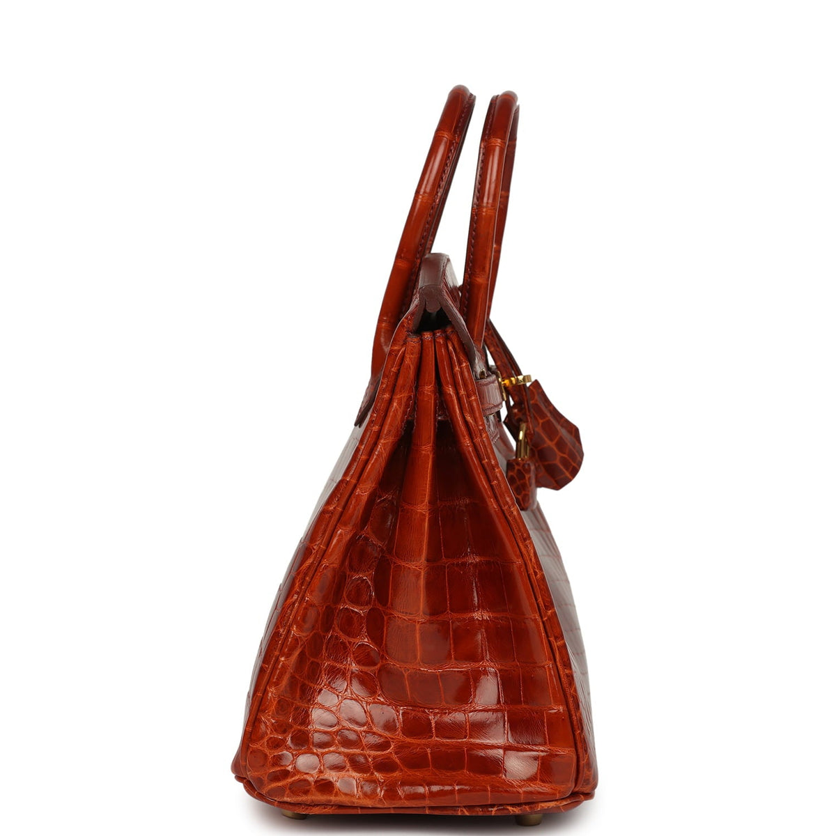 Pre-owned Hermes Birkin 25 Etrusque Shiny Niloticus Crocodile Gold Hardware