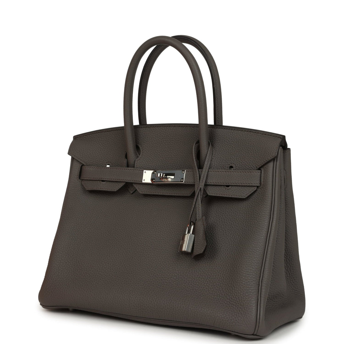Pre-owned Hermes Birkin 30 Etain Togo Palladium Hardware