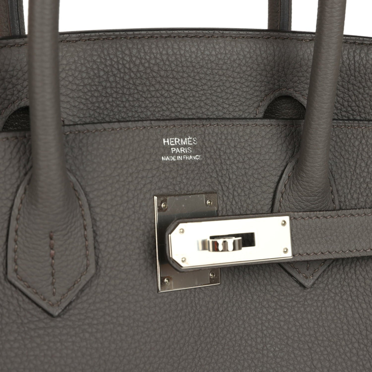 Pre-owned Hermes Birkin 30 Etain Togo Palladium Hardware