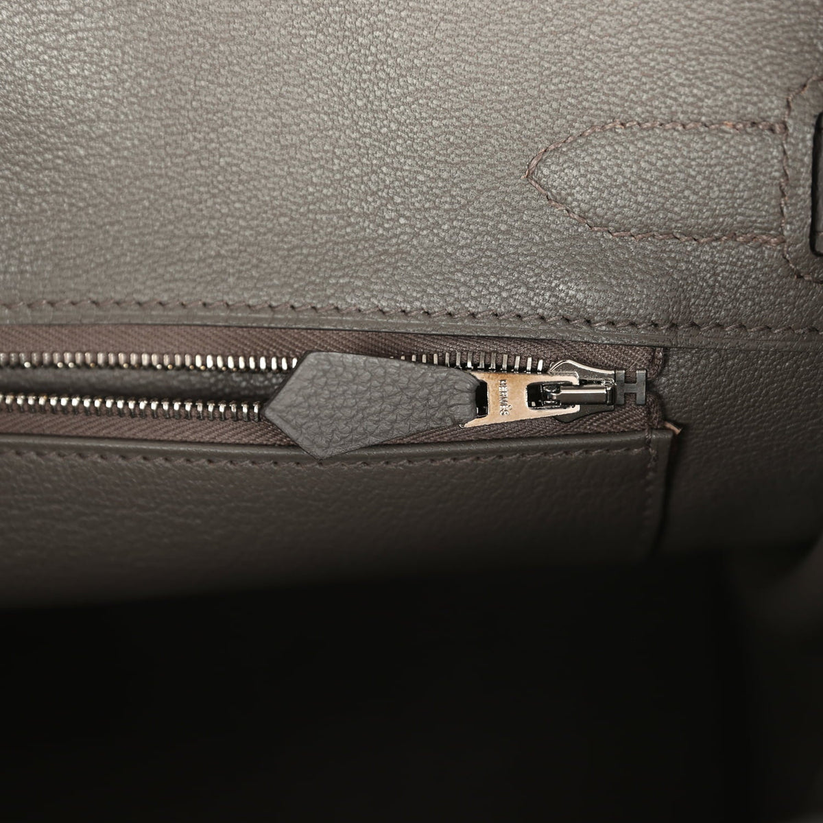 Pre-owned Hermes Birkin 30 Etain Togo Palladium Hardware
