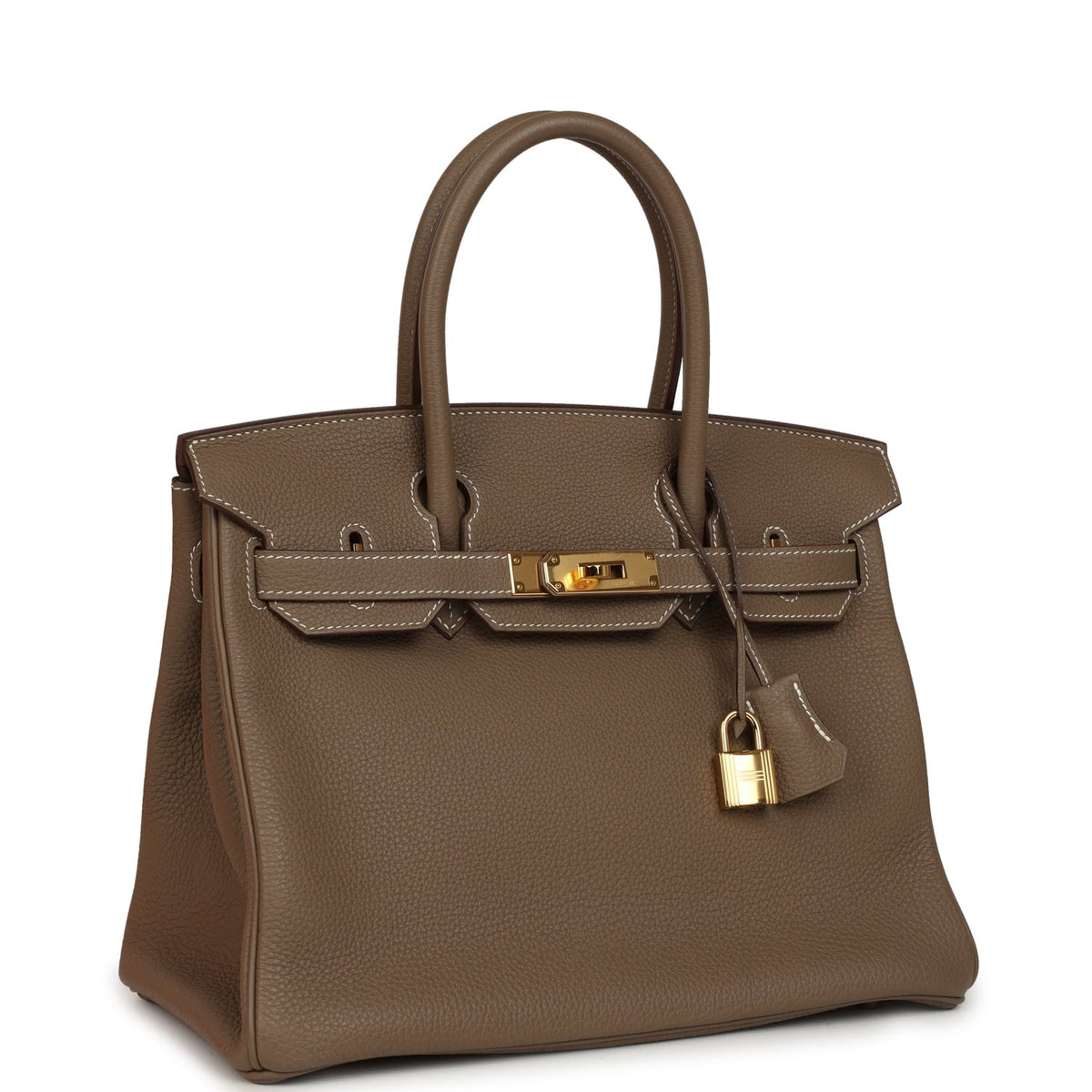 Pre-owned Hermes Birkin 30 Etoupe Togo Gold Hardware