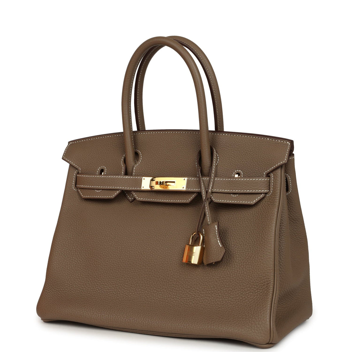 Pre-owned Hermes Birkin 30 Etoupe Togo Gold Hardware