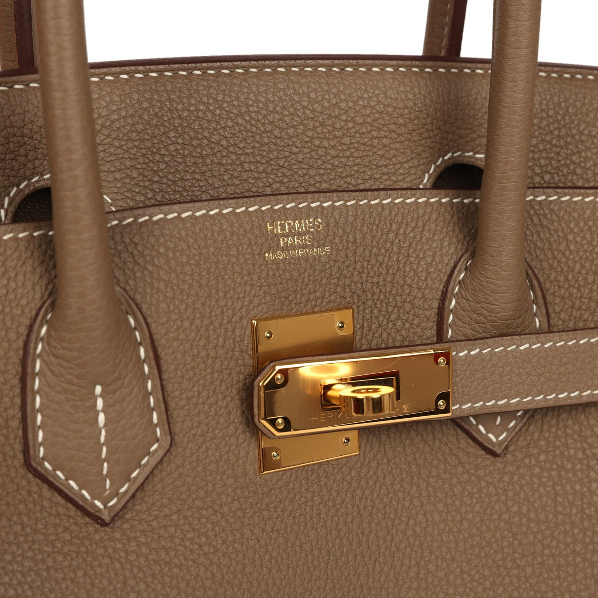 Pre-owned Hermes Birkin 30 Etoupe Togo Gold Hardware