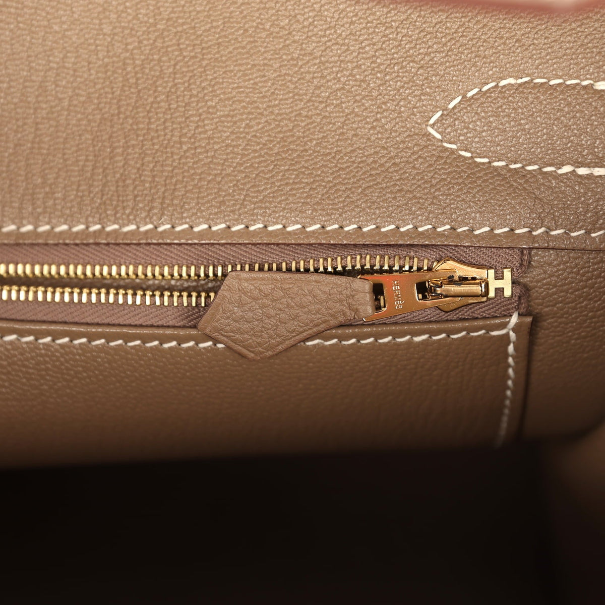 Pre-owned Hermes Birkin 30 Etoupe Togo Gold Hardware