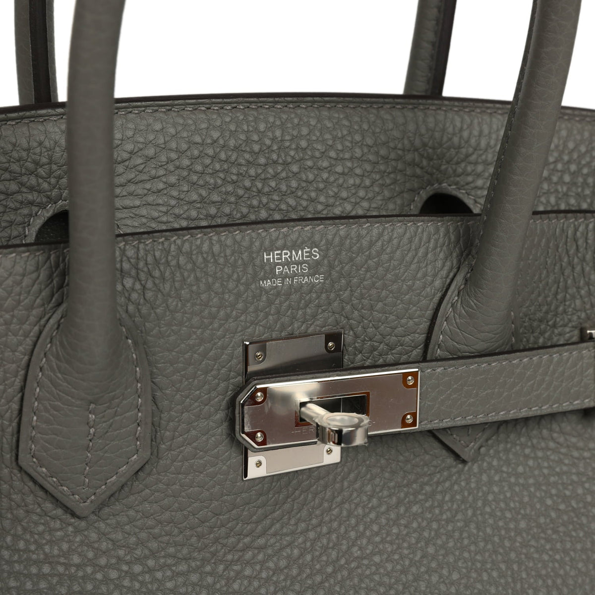 Hermes Birkin 30 Gris Meyer Clemence Palladium Hardware