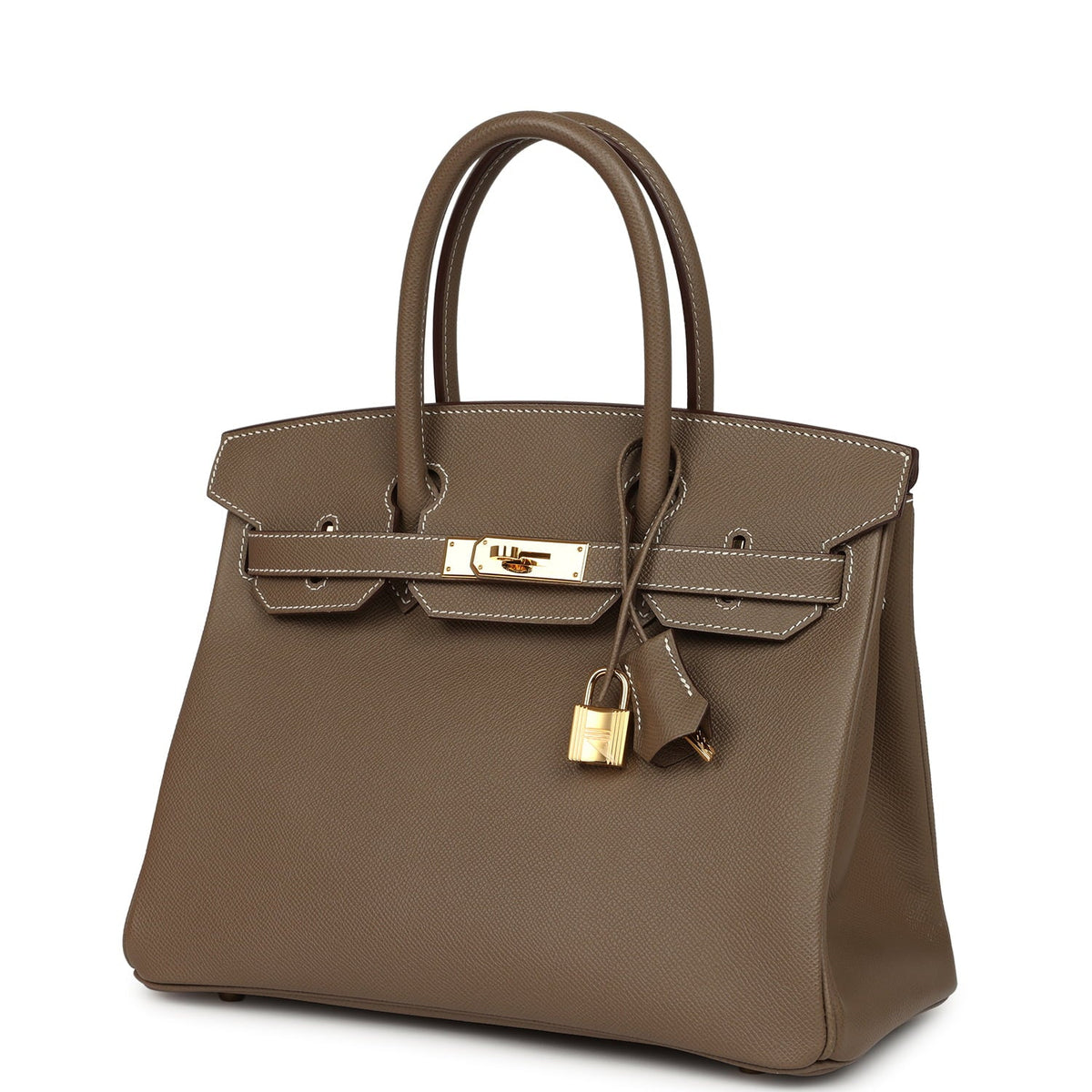 Pre-owned Hermes Birkin 30 Etoupe Epsom Gold Hardware