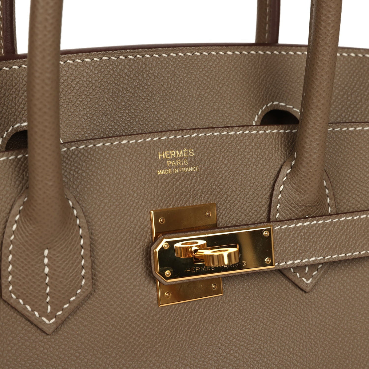 Pre-owned Hermes Birkin 30 Etoupe Epsom Gold Hardware