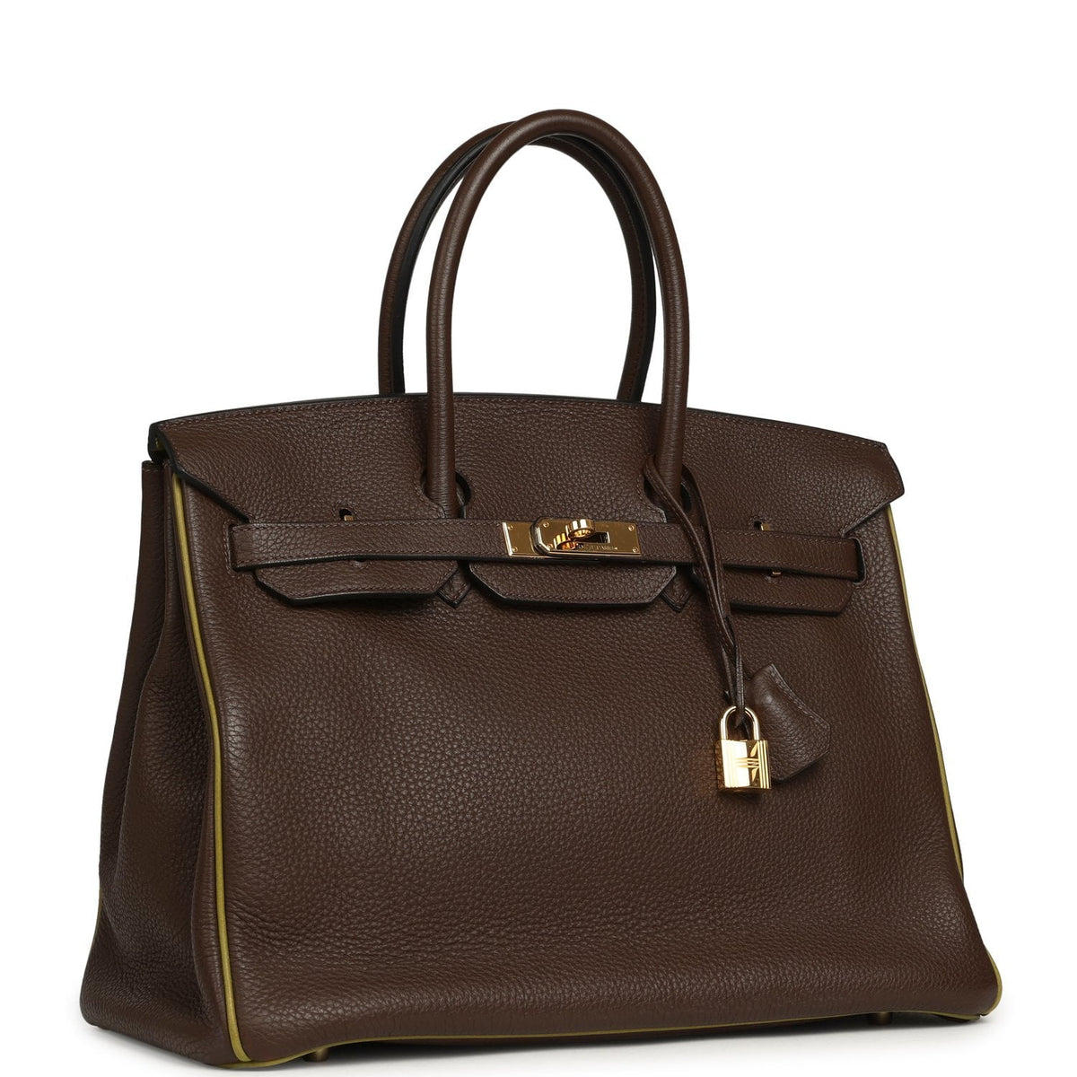 Pre-owned Hermes Special Order (HSS) Birkin 35 Chocolat Verso Togo Gold Hardware