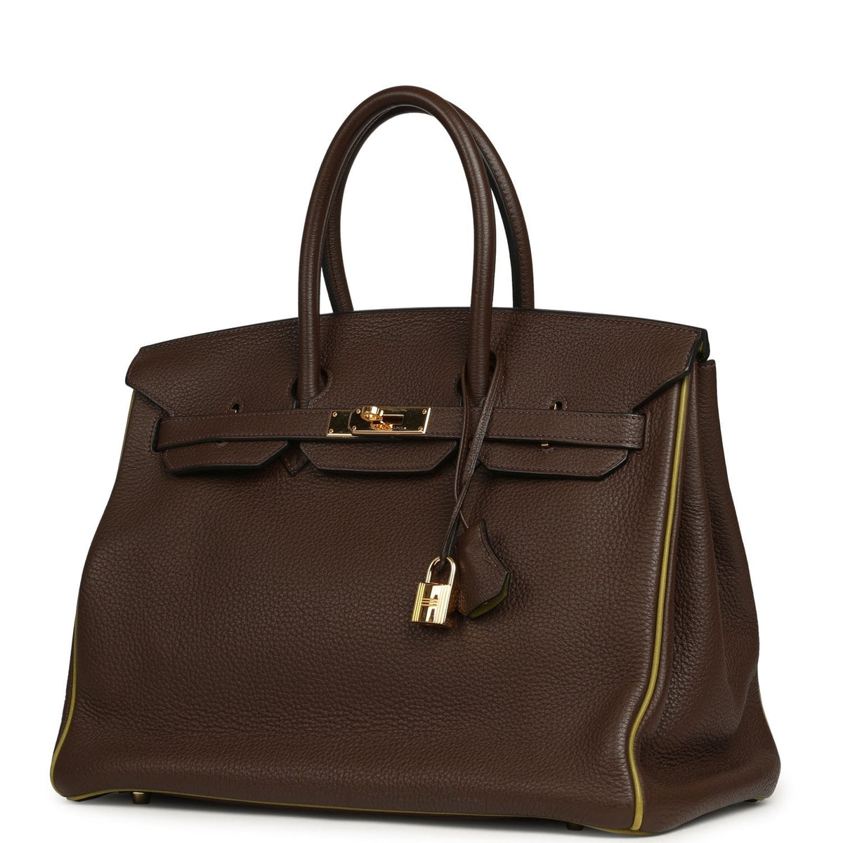 Pre-owned Hermes Special Order (HSS) Birkin 35 Chocolat Verso Togo Gold Hardware