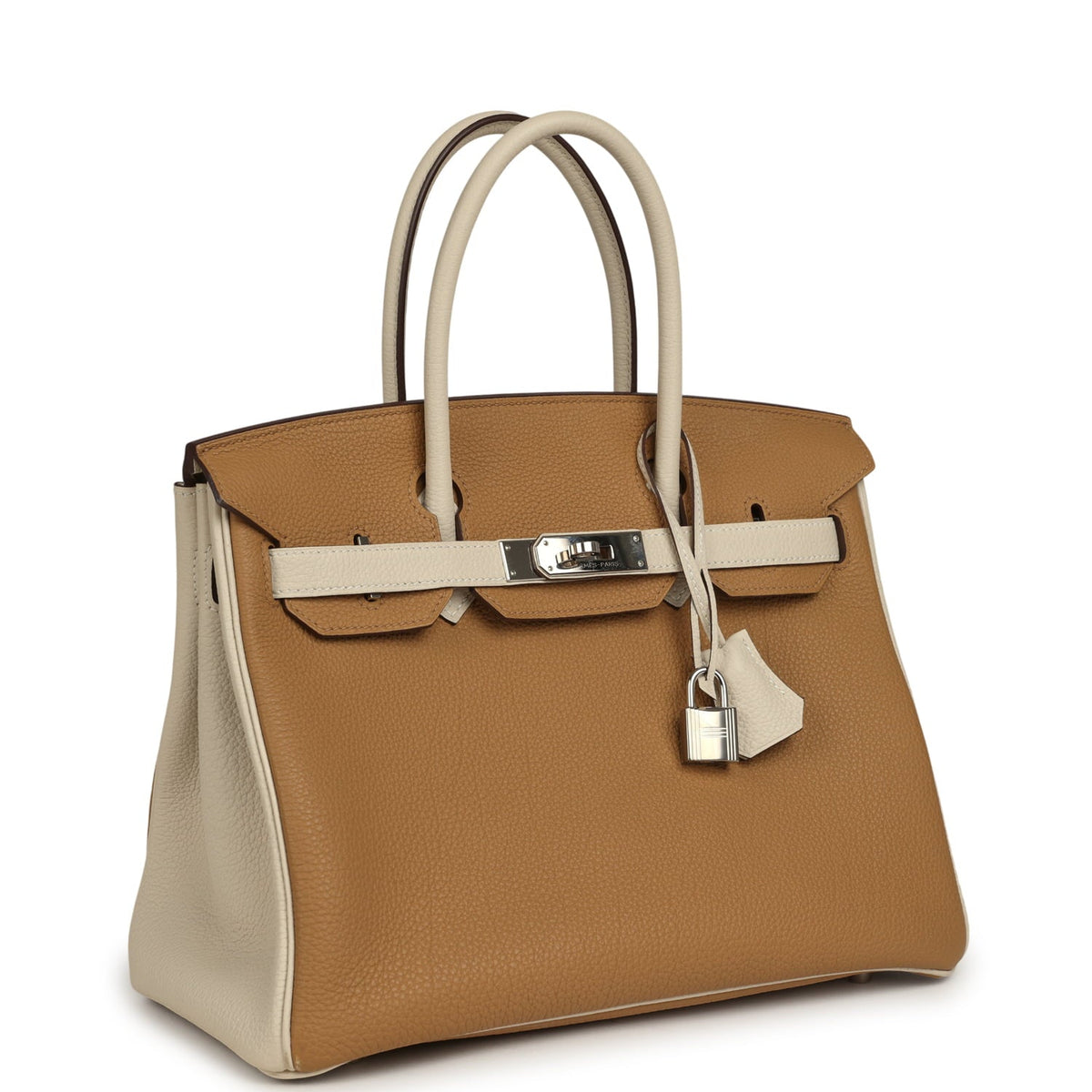 Pre-owned Hermes Special Order (HSS) Birkin 30 Chai, Craie Togo Palladium Hardware