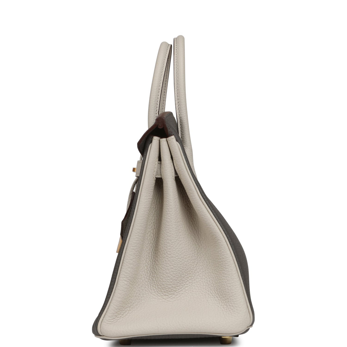 Hermes Special Order (HSS) Birkin 25 Etain, Craie Togo Brushed Gold Hardware