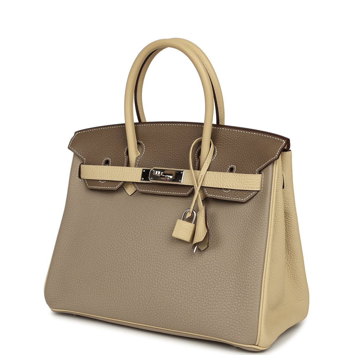 Pre-owned Hermes Special Order (HSS) Birkin 30 Gris Tourterelle, Etoupe, Parchemin Togo Palladium Hardware