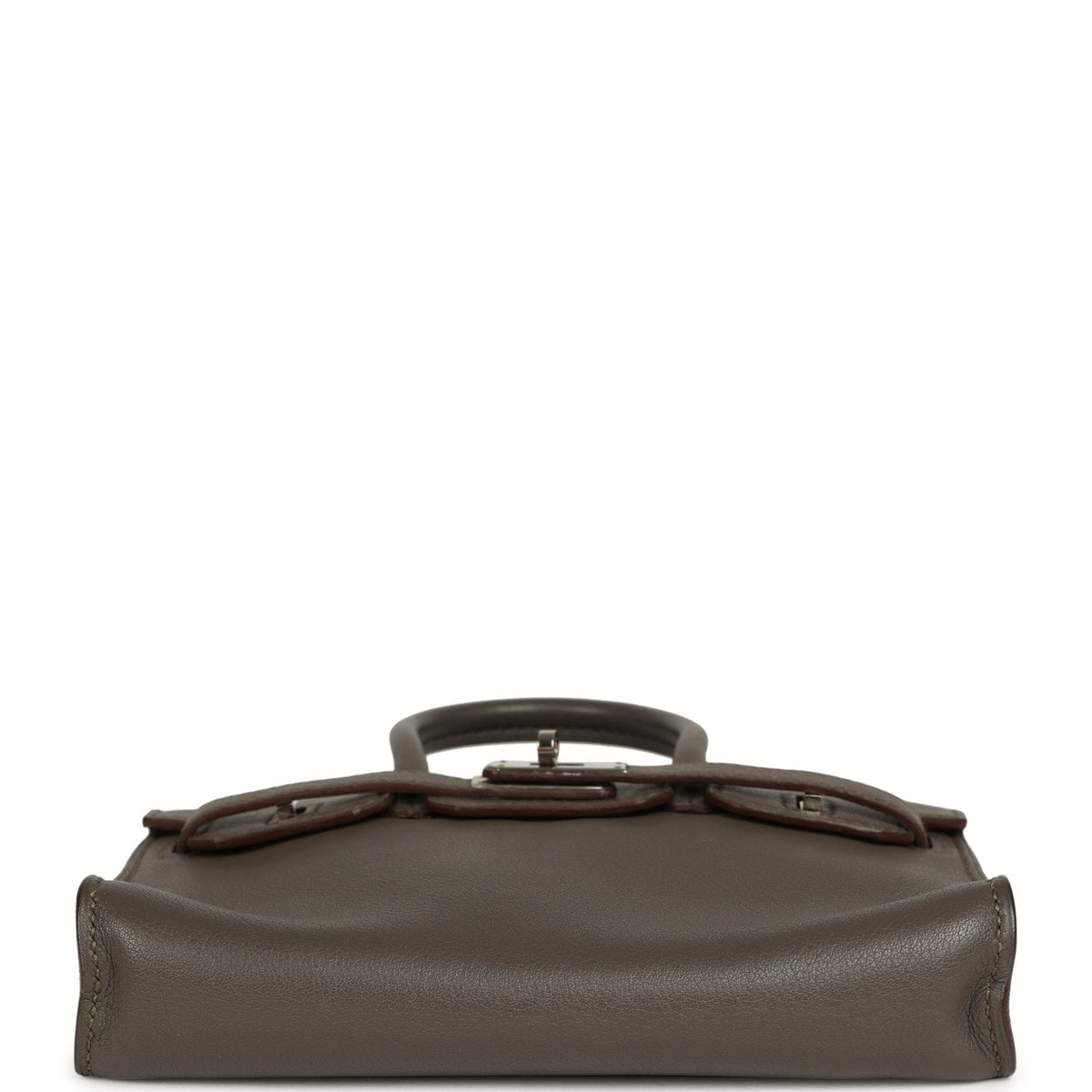 Pre-owned Hermes Micro Birkin 15 Etain Swift Palladium Hardware