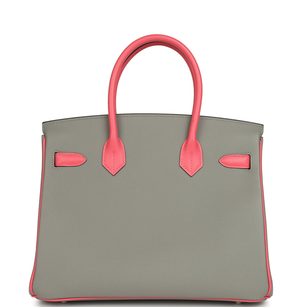 Hermes Special Order (HSS) Birkin 30 Gris Mouette, Rose Azalee Epsom Brushed Palladium Hardware
