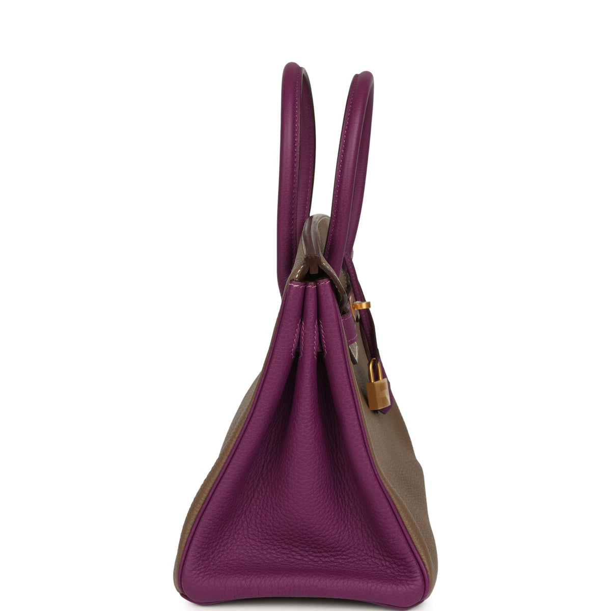 Hermes Special Order (HSS) Birkin 30 Etoupe, Anemone Togo Brushed Gold Hardware