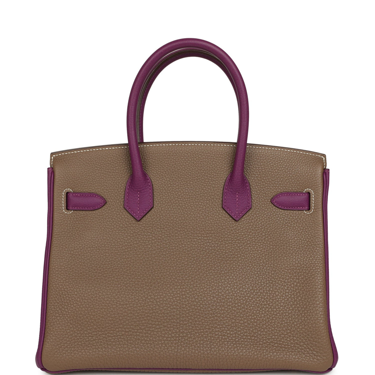 Hermes Special Order (HSS) Birkin 30 Etoupe, Anemone Togo Brushed Gold Hardware