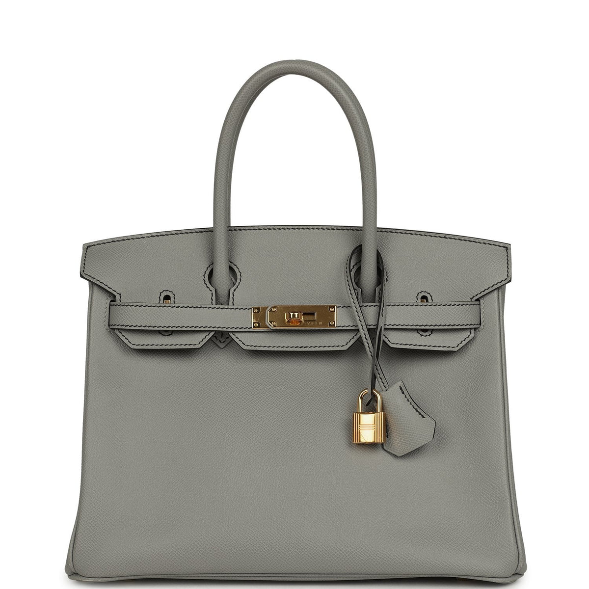 Pre-owned Hermes Special Order (HSS) Birkin 30 Gris Mouette Verso Epsom Gold Hardware