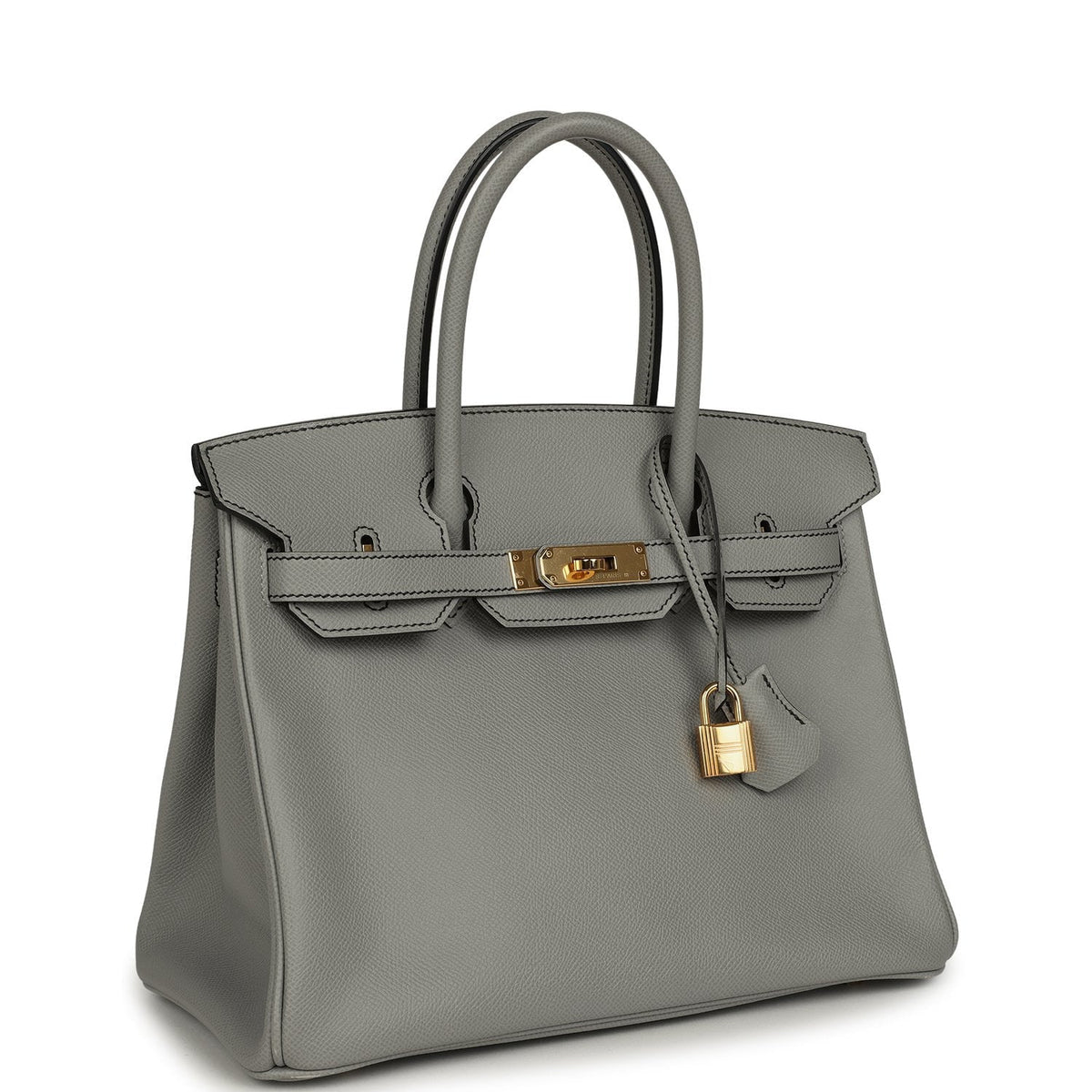 Pre-owned Hermes Special Order (HSS) Birkin 30 Gris Mouette Verso Epsom Gold Hardware