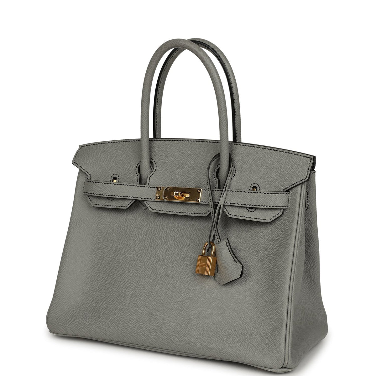 Pre-owned Hermes Special Order (HSS) Birkin 30 Gris Mouette Verso Epsom Gold Hardware