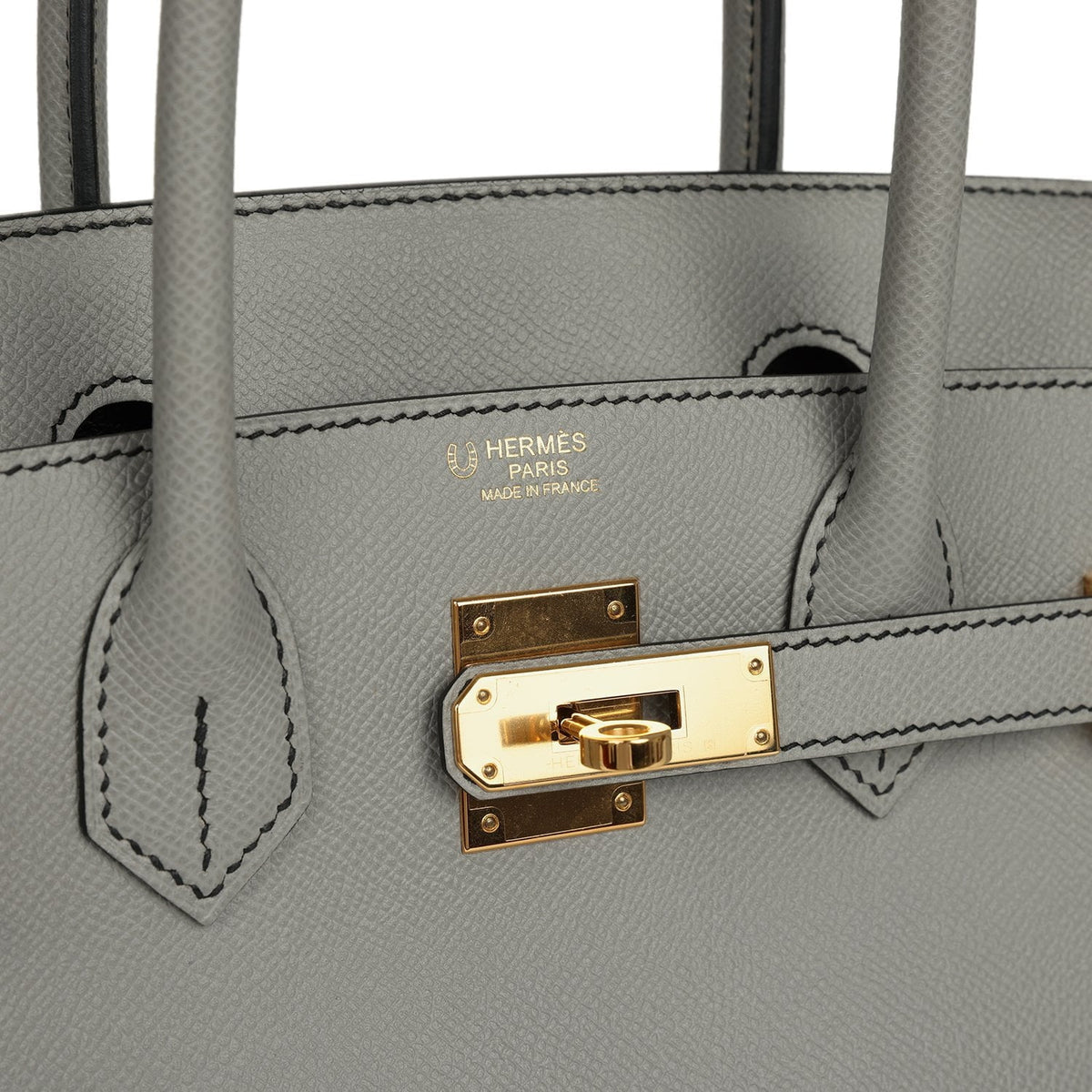 Pre-owned Hermes Special Order (HSS) Birkin 30 Gris Mouette Verso Epsom Gold Hardware