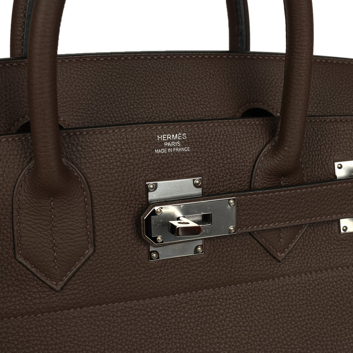 Pre-owned Hermes HAC Birkin 40 Ecorce Togo Palladium Hardware