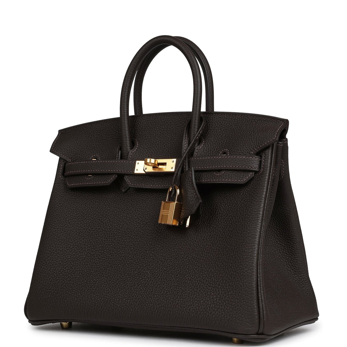 Hermes Birkin 25 Bai Brun Togo Gold Hardware