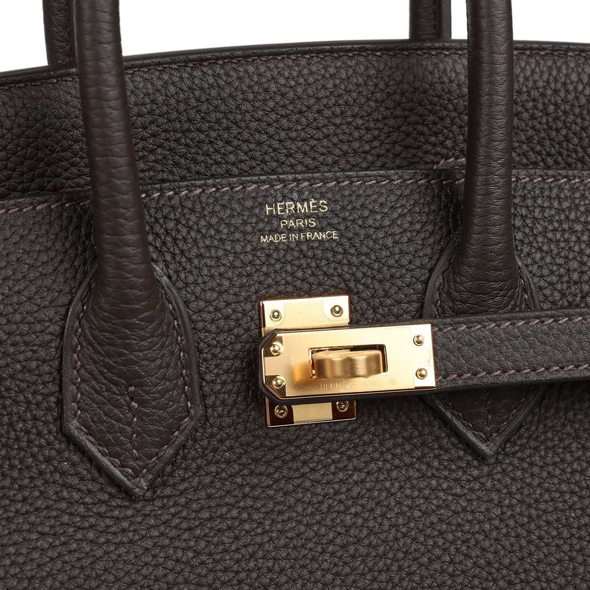 Hermes Birkin 25 Bai Brun Togo Gold Hardware