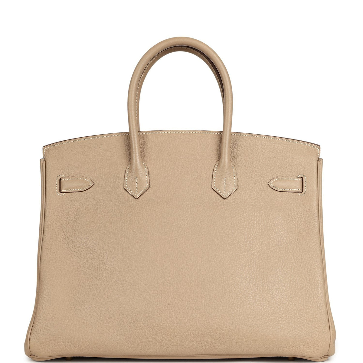 Pre-owned Hermes Birkin 35 Gris Tourterelle Clemence Gold Hardware
