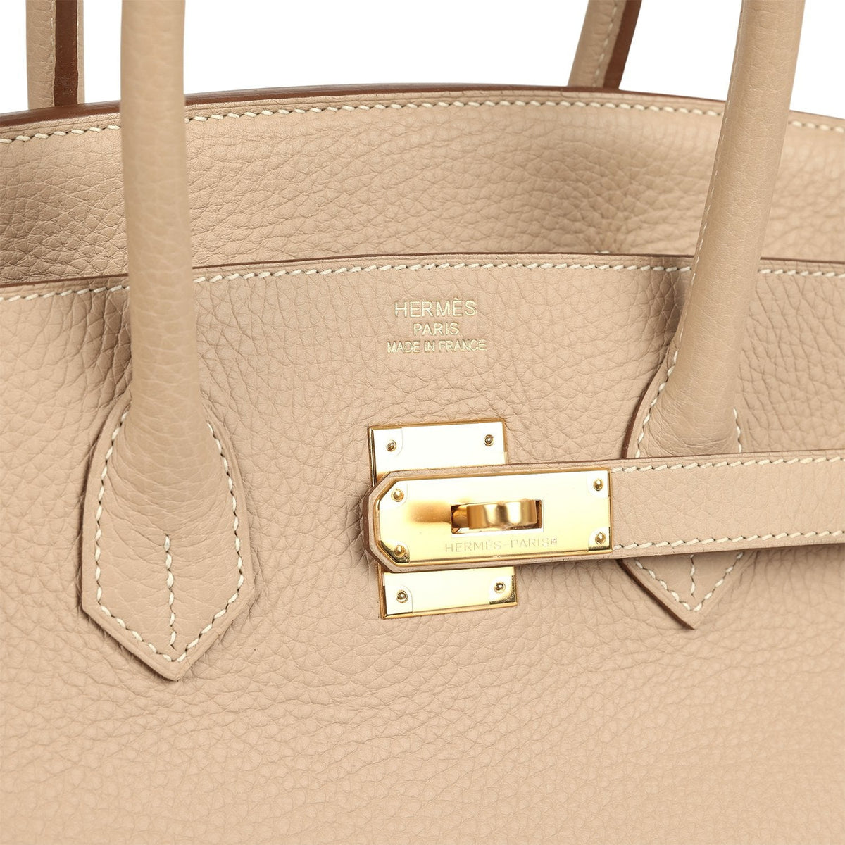 Pre-owned Hermes Birkin 35 Gris Tourterelle Clemence Gold Hardware