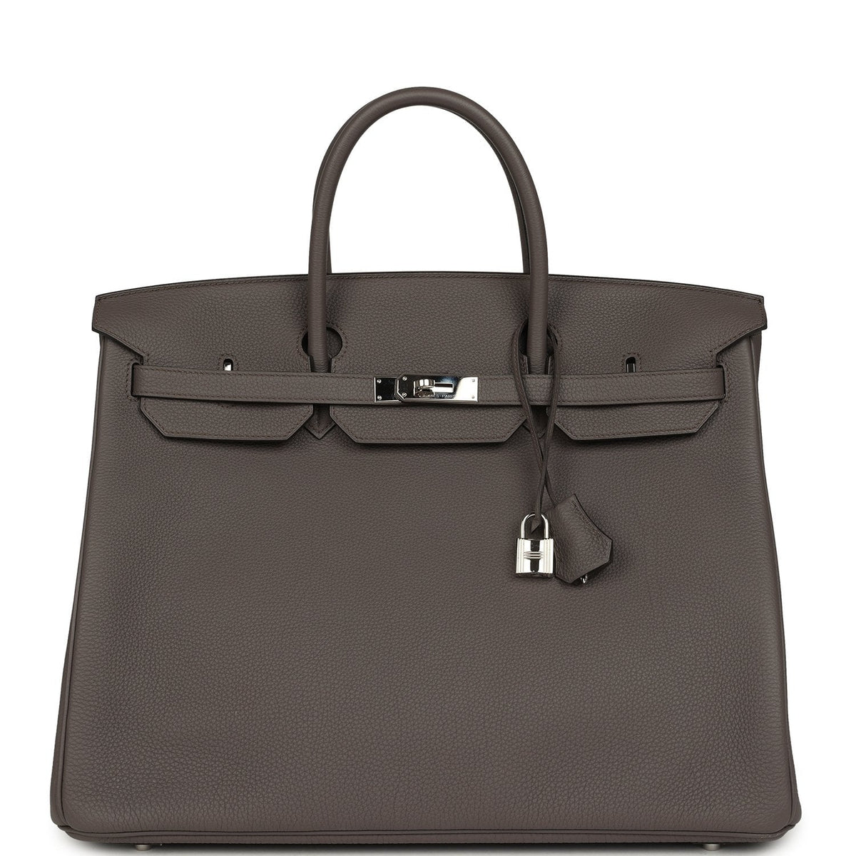 Pre-owned Hermes Birkin 40 Etain Togo Palladium Hardware