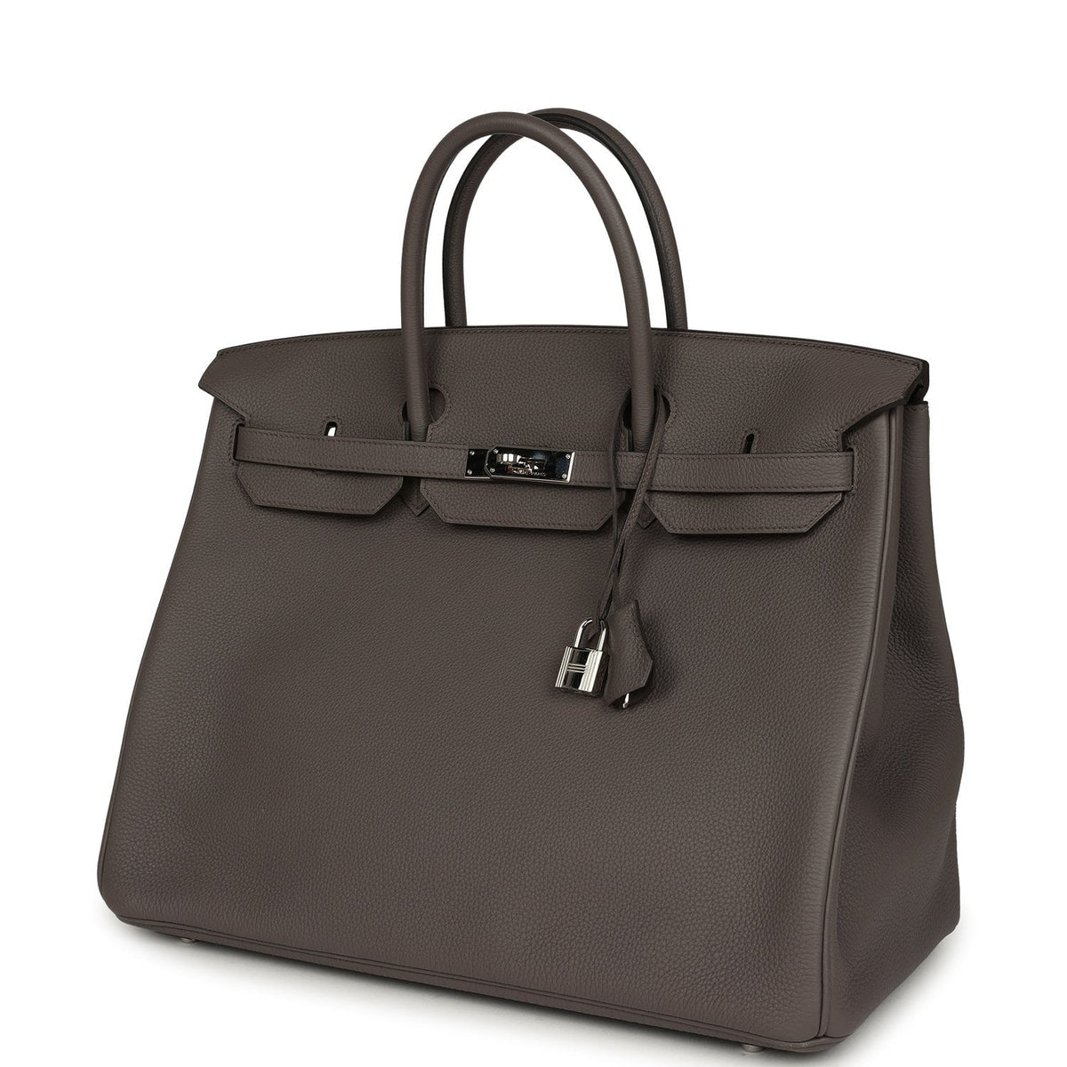 Pre-owned Hermes Birkin 40 Etain Togo Palladium Hardware