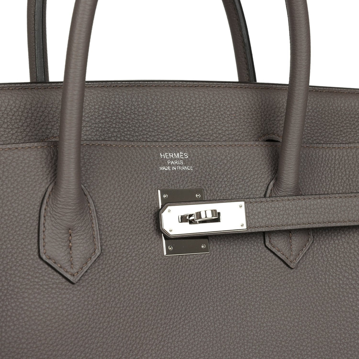 Pre-owned Hermes Birkin 40 Etain Togo Palladium Hardware