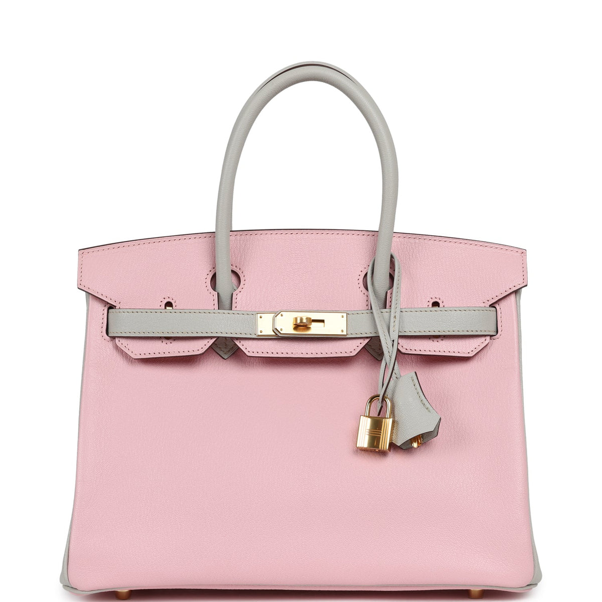 Hermes Special Order (HSS) Birkin 30 Rose Sakura, Gris Perle Chevre Mysore Gold Hardware