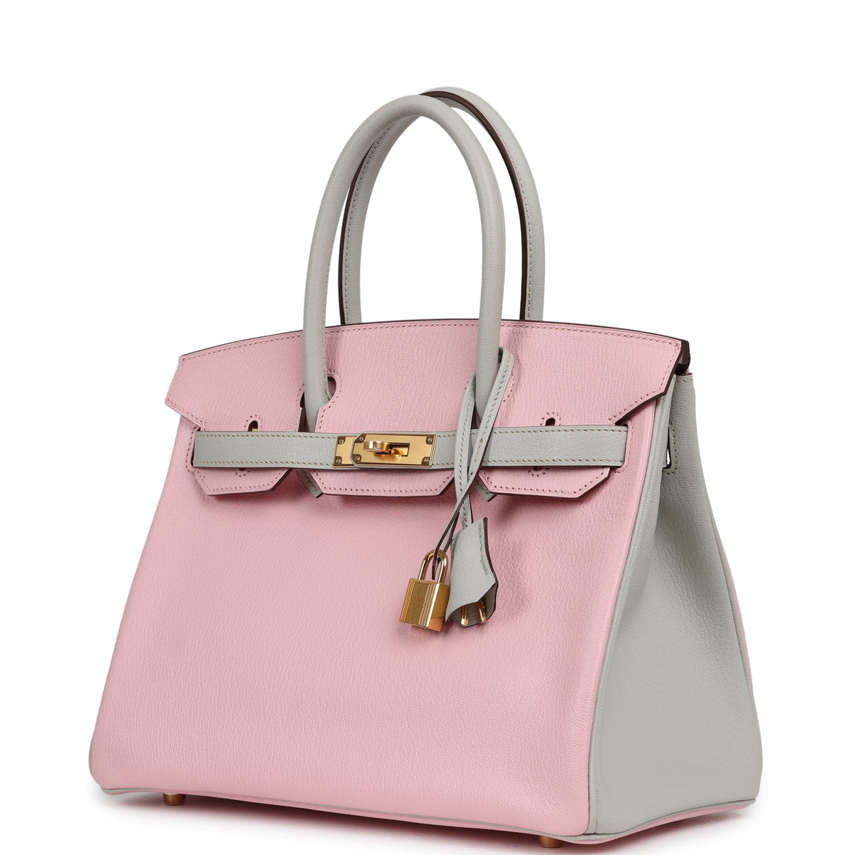 Hermes Special Order (HSS) Birkin 30 Rose Sakura, Gris Perle Chevre Mysore Gold Hardware