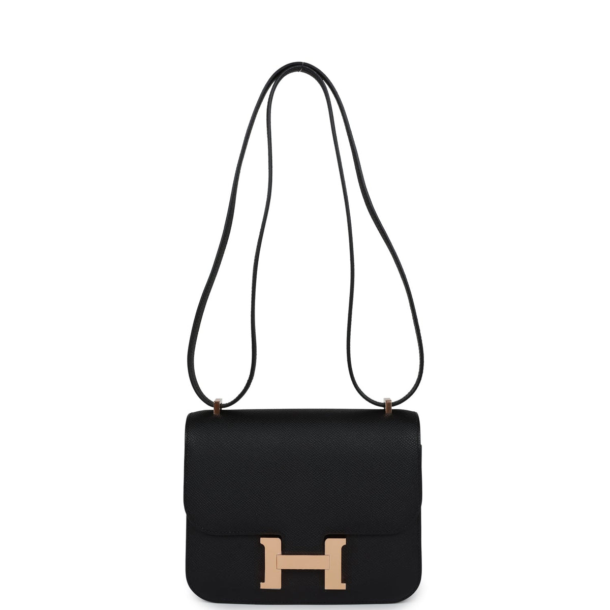 Hermes Constance 18 Black Epsom Rose Gold Hardware