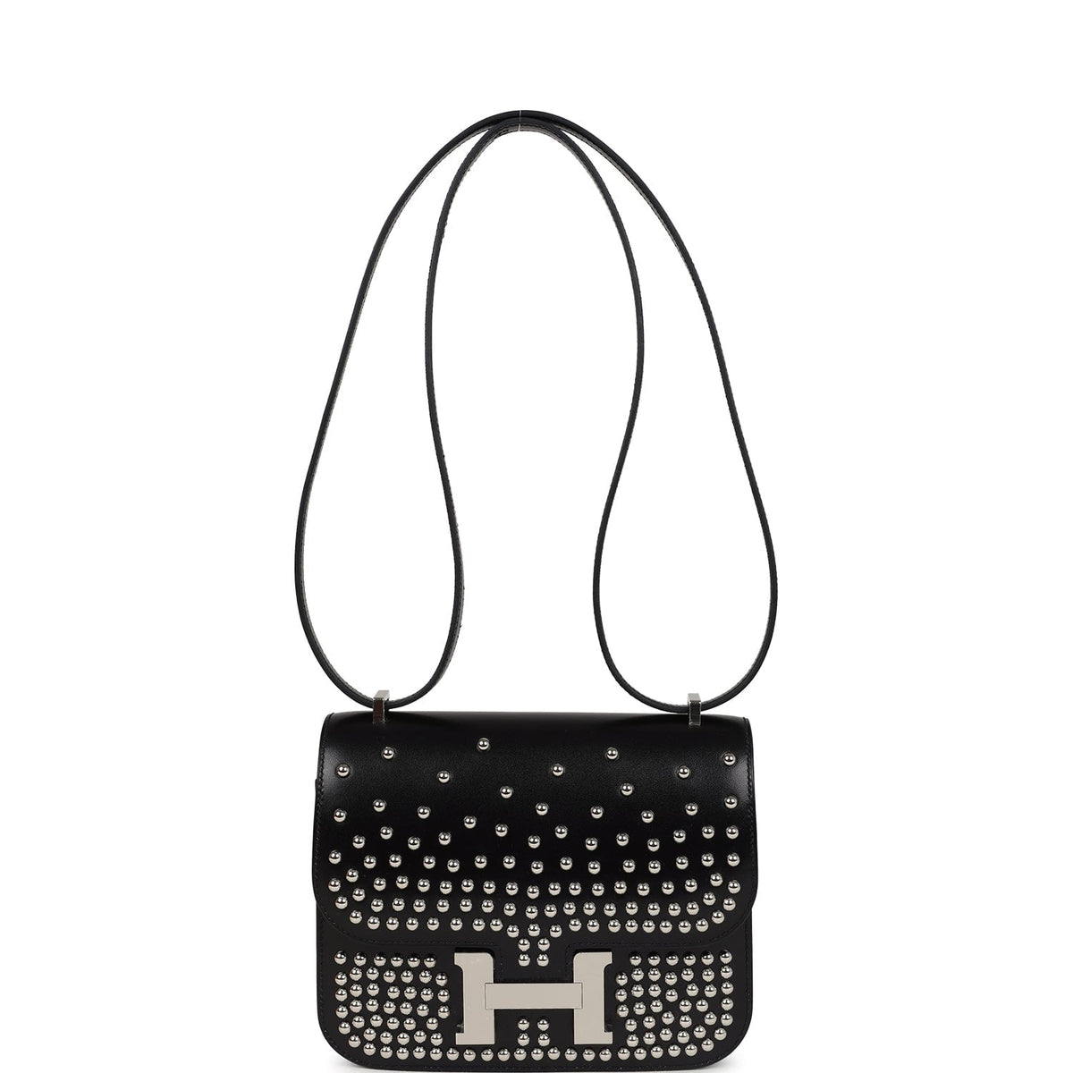 Hermes Constance 18 Clouté Black Box Palladium Hardware