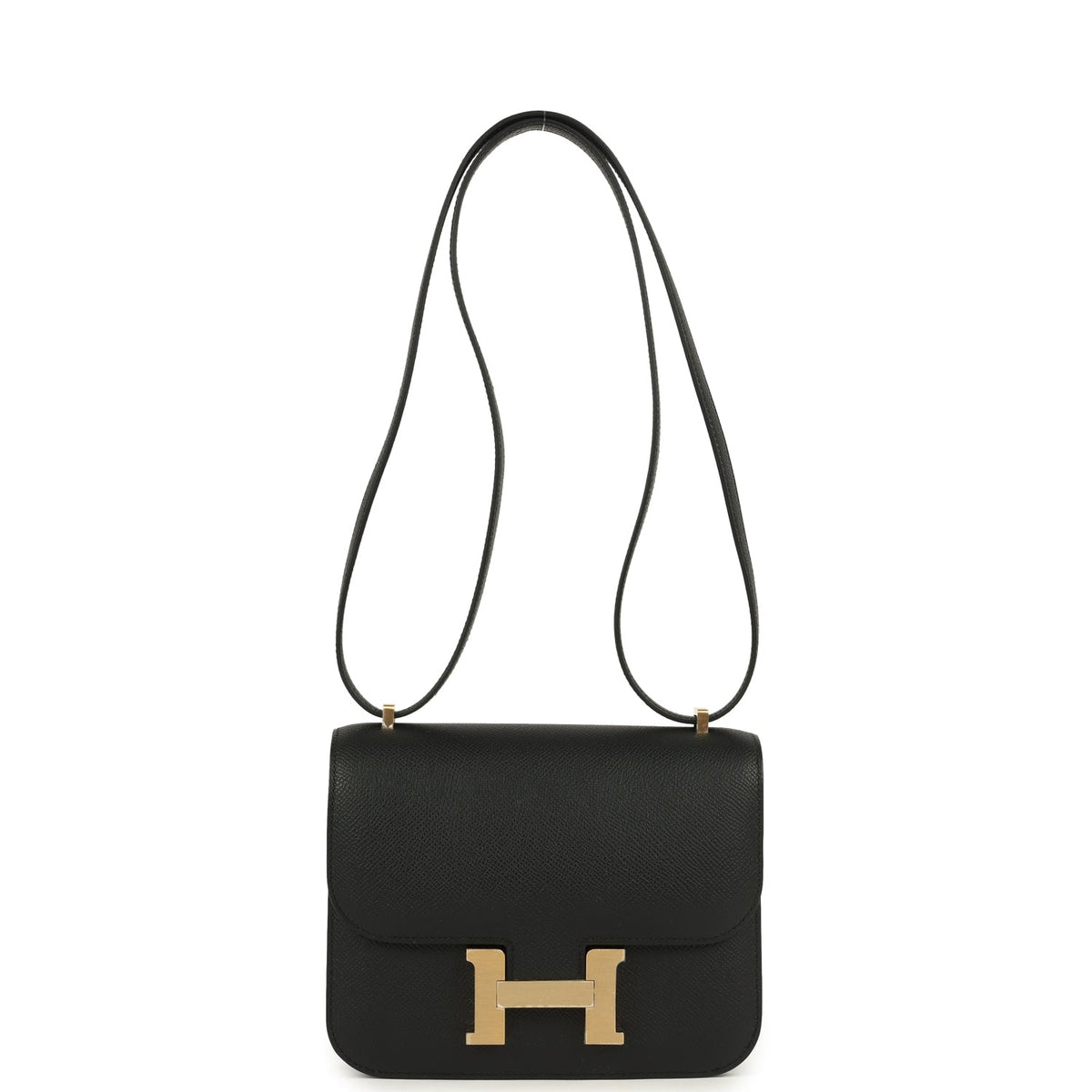 Hermes Constance 18 Black Epsom Brushed Permabrass Hardware