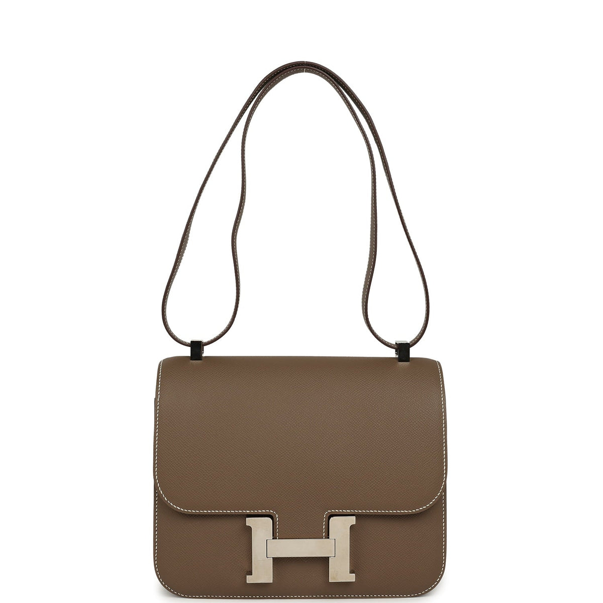 Pre-owned Hermes Constance 24 Etoupe Epsom Palladium Hardware