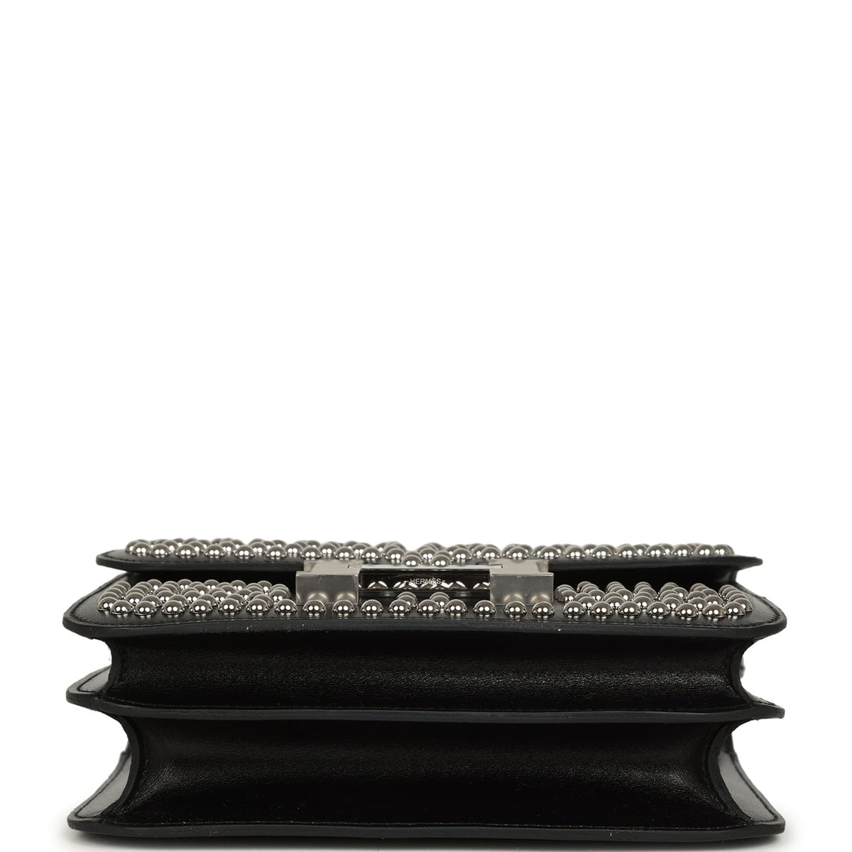 Pre-owned Hermes Constance 18 Clouté Black Box Palladium Hardware