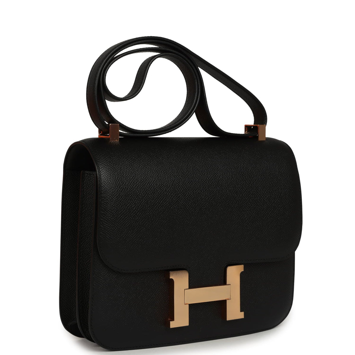 Hermes Constance 24 Black Epsom Rose Gold Hardware