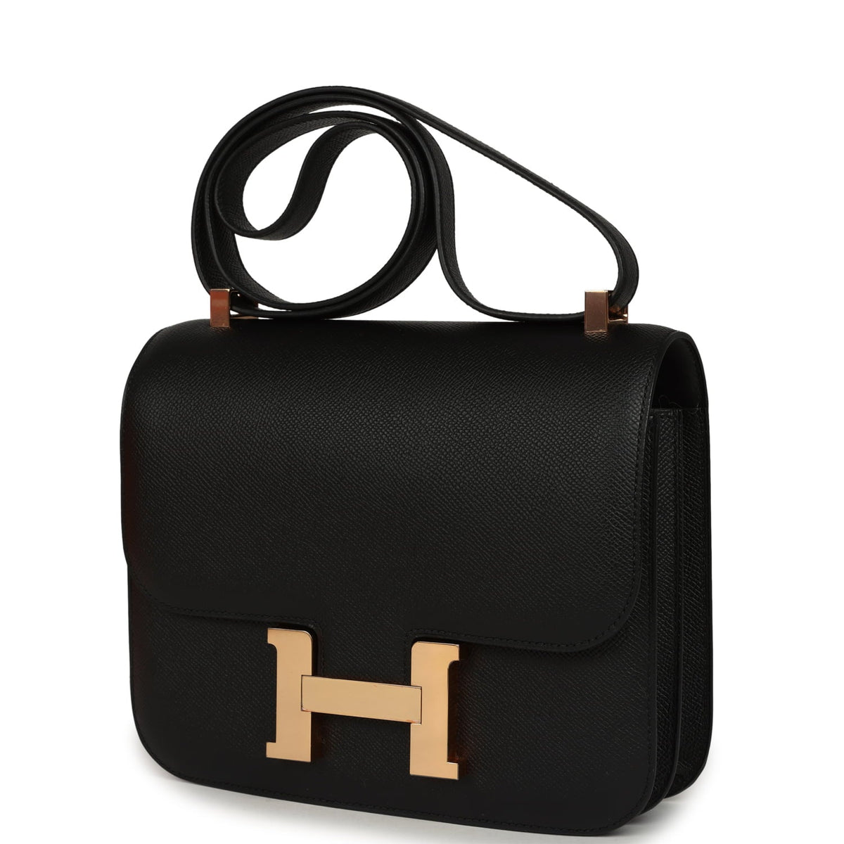 Hermes Constance 24 Black Epsom Rose Gold Hardware