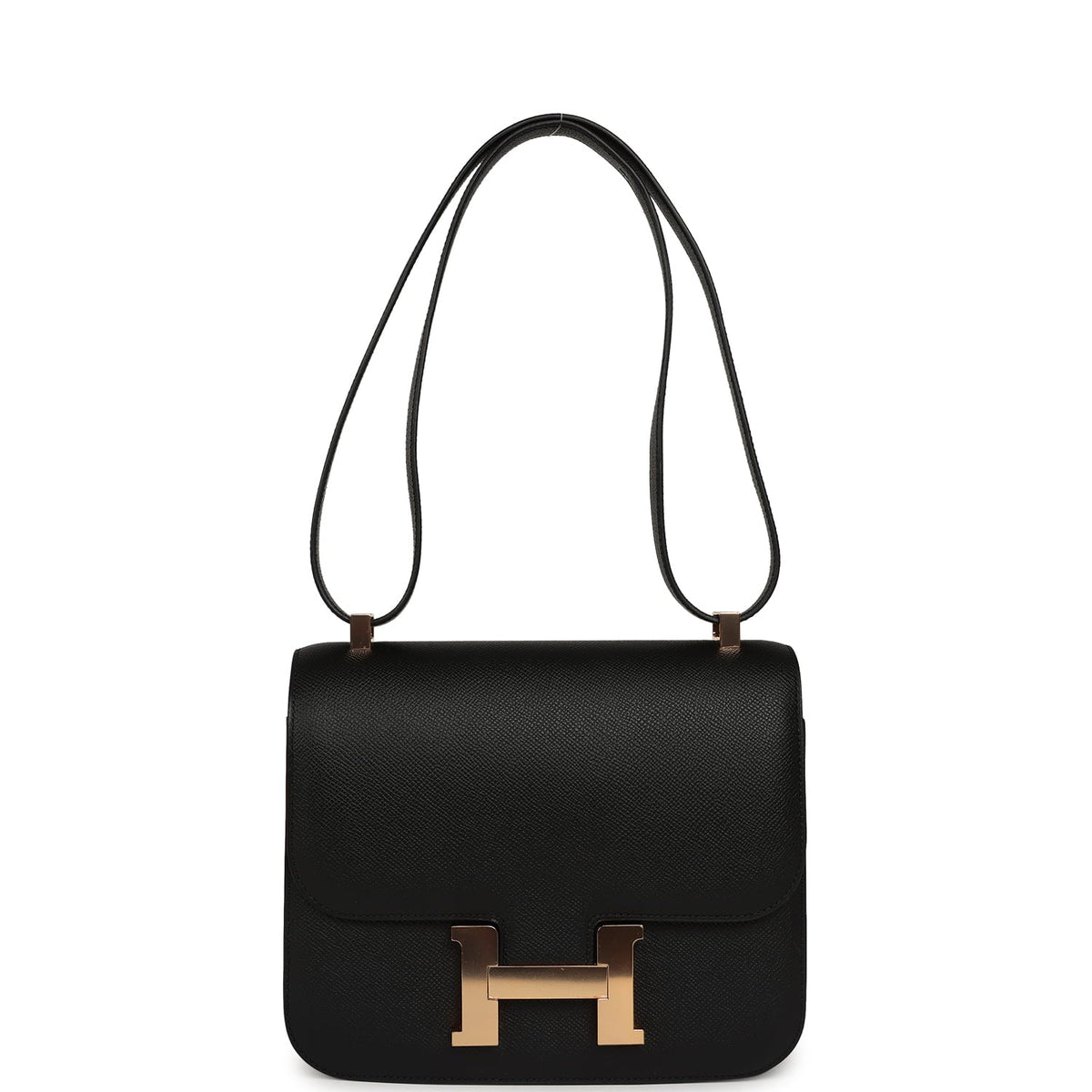 Hermes Constance 24 Black Epsom Rose Gold Hardware