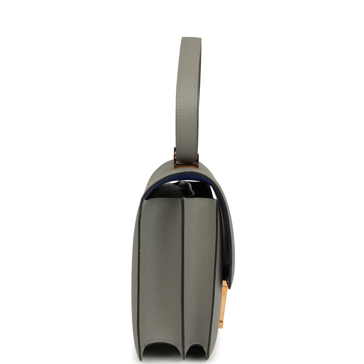 Pre-owned Hermes Special Order (HSS) Constance 24 Gris Mouette Verso Epsom Rose Gold Hardware