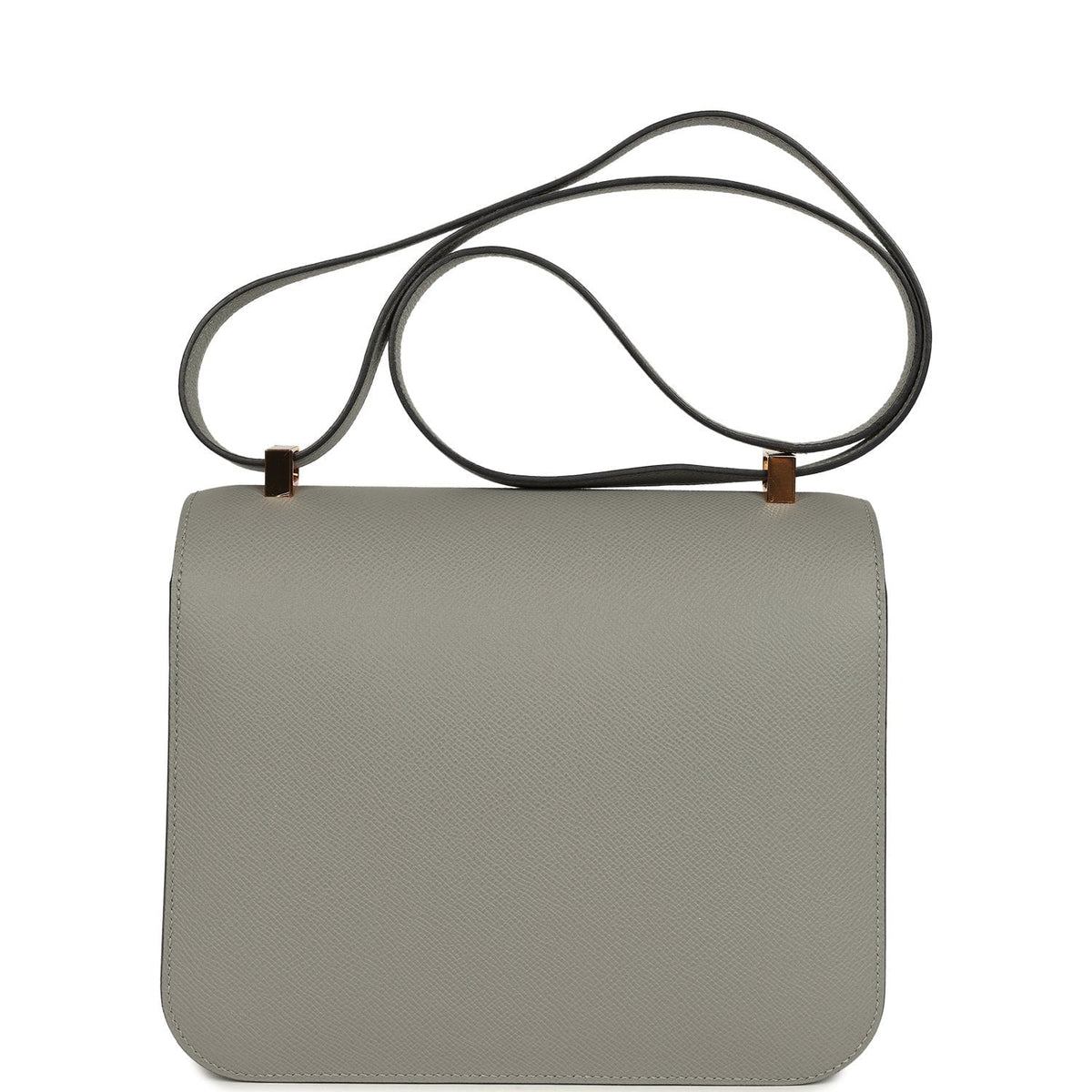 Pre-owned Hermes Special Order (HSS) Constance 24 Gris Mouette Verso Epsom Rose Gold Hardware