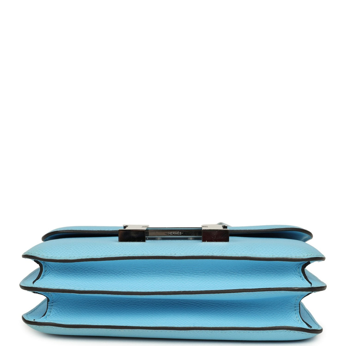 Pre-owned Hermes Constance 18 Celeste Epsom Palladium Hardware