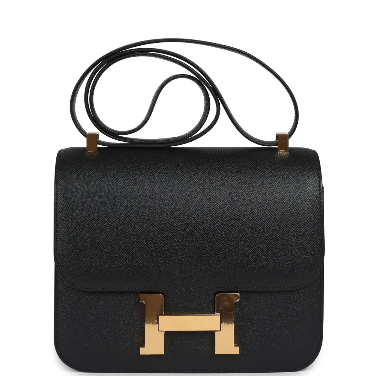 Pre-owned Hermes Constance 24 Black Epsom Gold Hardware